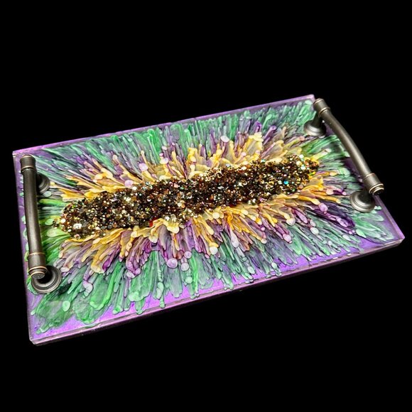 Watercolor Blossom Vanity Tray | Perfume Tray | Candle Tray - Picture 4 of 4